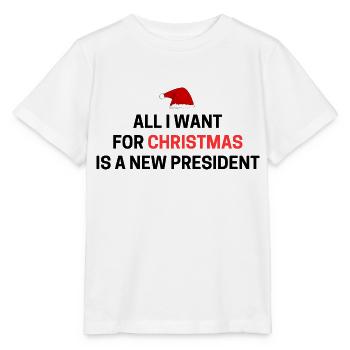 Alles, was ich mir zu Weihnachten wünsche, ist ein neuer Präsident - Stanley/Stella Kinder T-Shirt MINI CREATOR  - Weiß - Vorne - Maike (125cm)