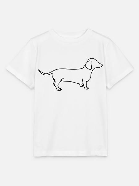 dackel lineart 1 - Stanley/Stella Kinder T-Shirt MINI CREATOR  - Weiß