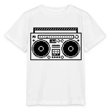 8bit Pixel Boombox - Stanley/Stella Kinder T-Shirt MINI CREATOR  - Weiß - Vorne - Maike (125cm)