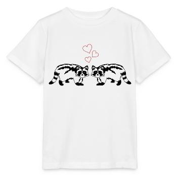 waschbären verliebt - Stanley/Stella Kinder T-Shirt MINI CREATOR  - Weiß - Vorne - Maike (125cm)