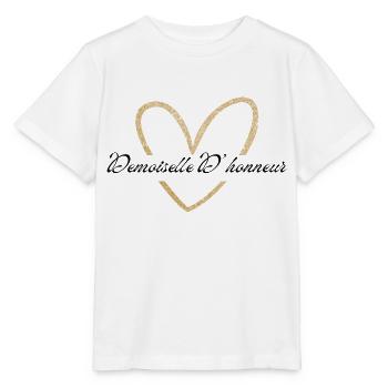 Brautjungfer Gold Herz Glitzer - Stanley/Stella Kinder T-Shirt MINI CREATOR  - Weiß - Vorne - Maike (125cm)