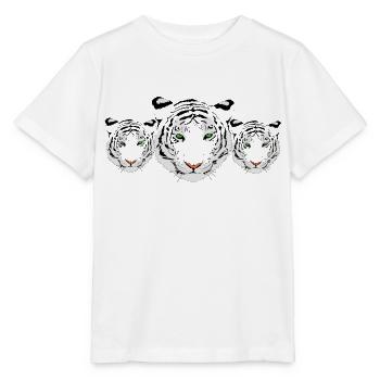 tigres, tigre blanc, trio tigre - T-shirt bio MINI CREATOR Stanley/Stella Enfant - blanc - Devant - Maike (125cm)