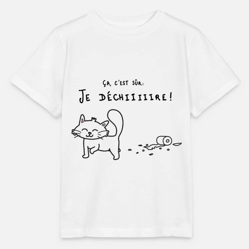 Chat qui déchire - T-shirt bio MINI CREATOR Stanley/Stella Enfant - blanc