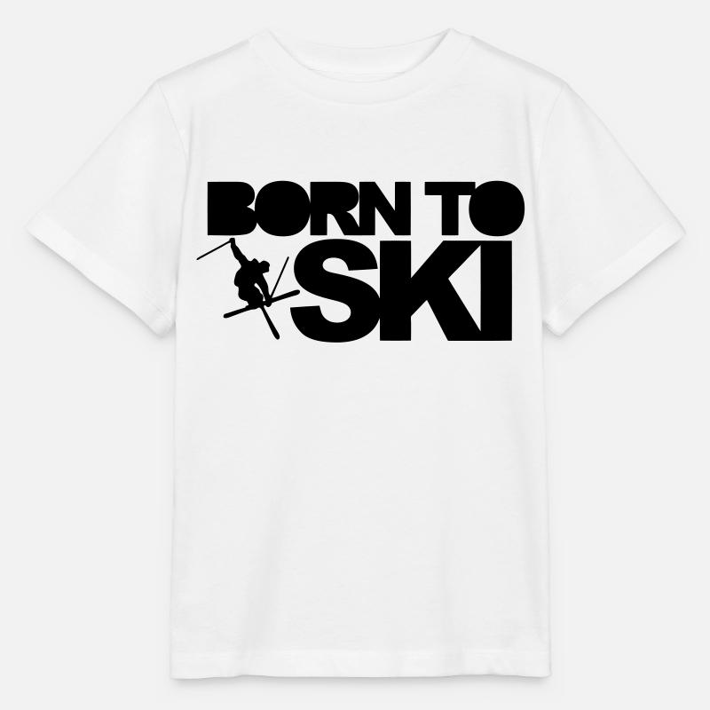 Born To Ski - Stanley/Stella Kinder T-Shirt MINI CREATOR - Weiß