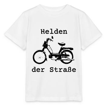 Helden der Straße, Hercules Prima 5, 25 km/h, Mofa - Stanley/Stella Kinder T-Shirt MINI CREATOR  - Weiß - Vorne - Maike (125cm)
