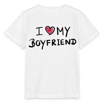 i love my boyfriend - design - Stanley/Stella Kinder T-Shirt MINI CREATOR  - Weiß - Vorne - Maike (125cm)