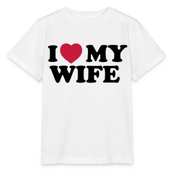 I love my wife - Stanley/Stella Kinder T-Shirt MINI CREATOR  - Weiß - Vorne - Maike (125cm)
