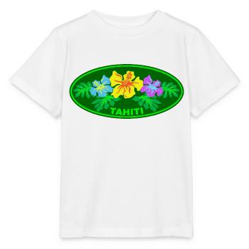 tahiti Hibiskus - Stanley/Stella Kinder T-Shirt MINI CREATOR  - Weiß - Vorne - Maike (125cm)