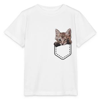 Chats, chat, dame, chat, amoureux, chat, figure - T-shirt bio MINI CREATOR Stanley/Stella Enfant - blanc - Devant - Maike (125cm)