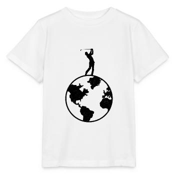 Golf Golfer Golfplatz Golfspieler Weltkugel - Stanley/Stella Kinder T-Shirt MINI CREATOR  - Weiß - Vorne - Maike (125cm)