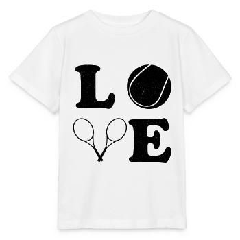 Tennis Joueur de tennis Court de tennis Amour - T-shirt bio MINI CREATOR Stanley/Stella Enfant - blanc - Devant - Maike (125cm)