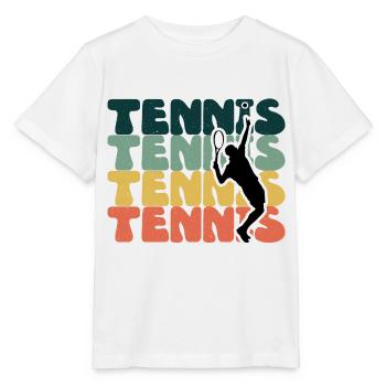 Tennis Tennisspieler Tennisplatz - Stanley/Stella Kinder T-Shirt MINI CREATOR  - Weiß - Vorne - Maike (125cm)