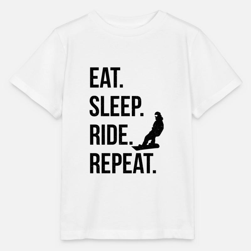 Snowboard Snowboard Snowboard - T-shirt bio MINI CREATOR Stanley/Stella Enfant - blanc