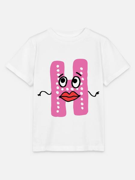 Anfangsbuchstabe Vorname Name Mädchen H - Stanley/Stella Kinder T-Shirt MINI CREATOR  - Weiß