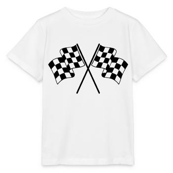Drapeaux à Damier - T-shirt bio MINI CREATOR Stanley/Stella Enfant - blanc - Devant - Maike (125cm)