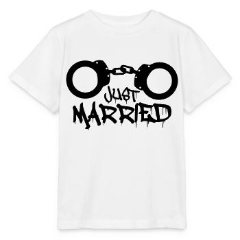 Just married prisonnier menotté drôle - T-shirt bio MINI CREATOR Stanley/Stella Enfant - blanc - Devant - Maike (125cm)