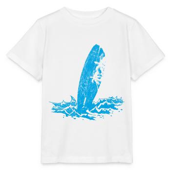 Surfbrett am Strand - Stanley/Stella Kinder T-Shirt MINI CREATOR  - Weiß - Vorne - Maike (125cm)