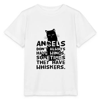 Katzen sind Engel ohne Flügel mit Schnurrhaaren - Stanley/Stella Kinder T-Shirt MINI CREATOR  - Weiß - Vorne - Maike (125cm)