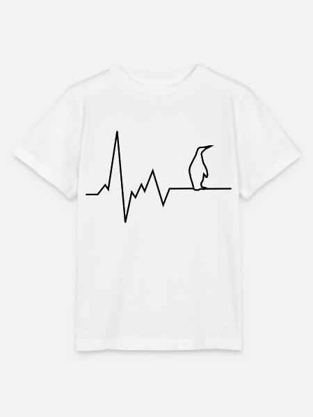 herzschlag pinguin - Stanley/Stella Kinder T-Shirt MINI CREATOR  - Weiß