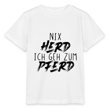 Nix Herd Ich Geh Zum Pferd - Stanley/Stella Kinder T-Shirt MINI CREATOR  - Weiß - Vorne - Maike (125cm)