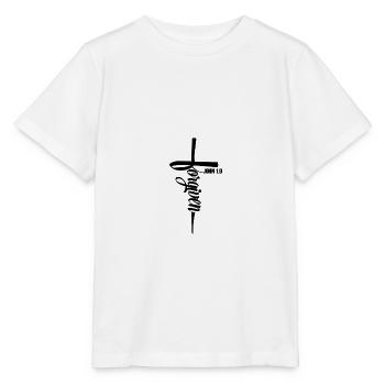 Cross with Forgiven - John 1.9 - Kreuz & Forgiven - Stanley/Stella MINI CREATOR Kids’ T-Shirt - white - Front - Maike (125cm)
