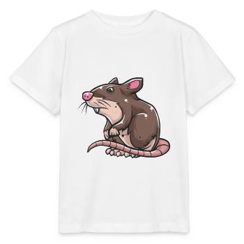 Rat brun - T-shirt bio MINI CREATOR Stanley/Stella Enfant - blanc - Devant - Maike (125cm)