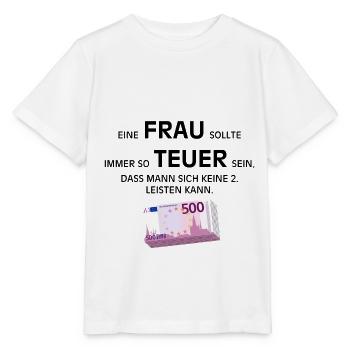 Teure Frau Motiv Geldscheine. Geschenk - Stanley/Stella Kinder T-Shirt MINI CREATOR  - Weiß - Vorne - Maike (125cm)