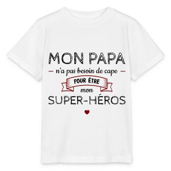 Mon papa super-héros - T-shirt bio MINI CREATOR Stanley/Stella Enfant - blanc - Devant - Maike (125cm)