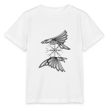 Hugin et Munin avec Aegishjalmur - T-shirt bio MINI CREATOR Stanley/Stella Enfant - blanc - Devant - Maike (125cm)