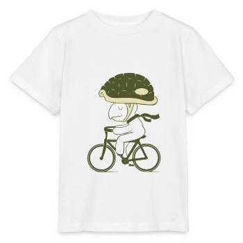 Never ride a bike without a helmet - Stanley/Stella MINI CREATOR Kids’ T-Shirt - white - Front - Maike (125cm)