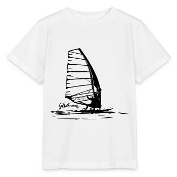 Windsurf Gliding Sketch - Stanley/Stella MINI CREATOR Kids’ T-Shirt - white - Front - Maike (125cm)