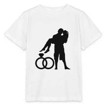 Mariage Couples Amour Mariage Mariage Mariage Bagues - T-shirt bio MINI CREATOR Stanley/Stella Enfant - blanc - Devant - Maike (125cm)