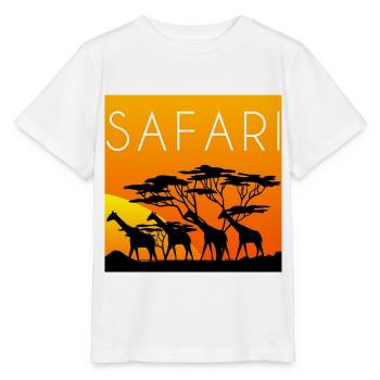 safari avec girafes, safari, girafes - T-shirt bio MINI CREATOR Stanley/Stella Enfant - blanc - Devant - Maike (125cm)