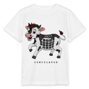 Cowculator - cow calculator - Stanley/Stella MINI CREATOR Kids’ T-Shirt - white - Front - Maike (125cm)