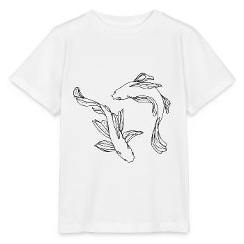 Ying Yang Fische - Stanley/Stella Kinder T-Shirt MINI CREATOR  - Weiß - Vorne - Maike (125cm)