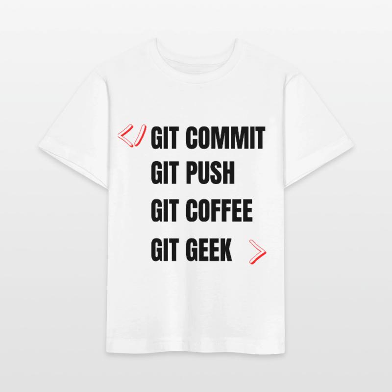 git commit git push git coffee git geek developpeu Stanley/Stella MINI CREATOR Kids’ T-Shirt