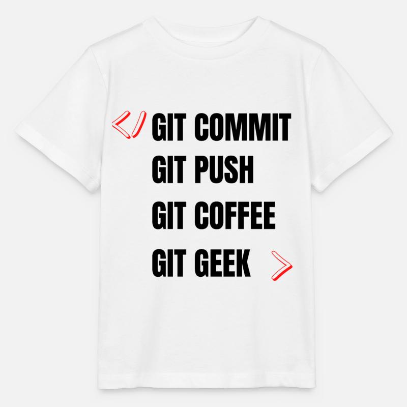 git commit git push git kaffee git geek developpeu - Stanley/Stella Kinder T-Shirt MINI CREATOR  - Weiß