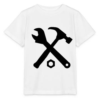 Tool handyman wrench tools - Stanley/Stella MINI CREATOR Kids’ T-Shirt - white - Front - Maike (125cm)