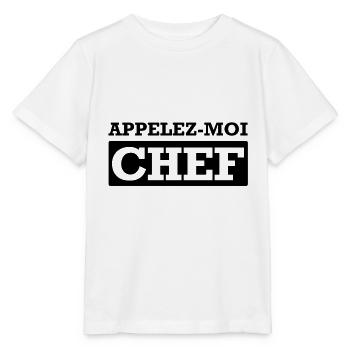 APPELEZ-MOI CHEF - T-shirt bio MINI CREATOR Stanley/Stella Enfant - blanc - Devant - Maike (125cm)