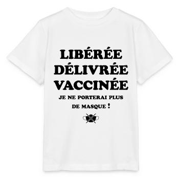 JE NE PORTERAI PLUS DE MASQUE - T-shirt bio MINI CREATOR Stanley/Stella Enfant - blanc - Devant - Maike (125cm)