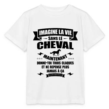 IMAGINE LA VIE SANS LE CHEVAL - T-shirt bio MINI CREATOR Stanley/Stella Enfant - blanc - Devant - Maike (125cm)