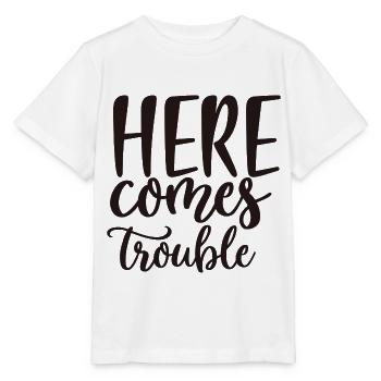 Voici des ennuis - T-shirt bio MINI CREATOR Stanley/Stella Enfant - blanc - Devant - Maike (125cm)