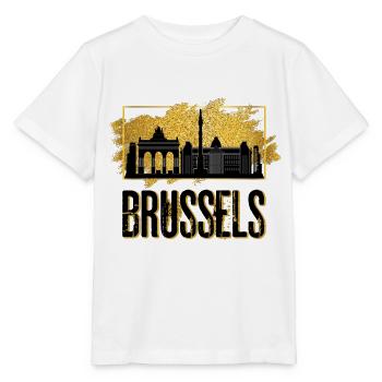 Brussels Brussels Belgium City Skyline Gold - Stanley/Stella MINI CREATOR Kids’ T-Shirt - white - Front - Maike (125cm)