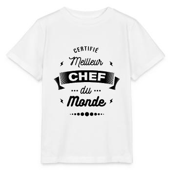 CERTIFIÉ MEILLEUR CHEF DU MONDE - T-shirt bio MINI CREATOR Stanley/Stella Enfant - blanc - Devant - Maike (125cm)