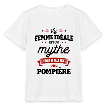 LA FEMME IDÉALE EST POMPIÈRE - T-shirt bio MINI CREATOR Stanley/Stella Enfant - blanc - Devant - Maike (125cm)