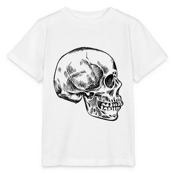 Schädel in Vintage Optik - Stanley/Stella Kinder T-Shirt MINI CREATOR  - Weiß - Vorne - Maike (125cm)