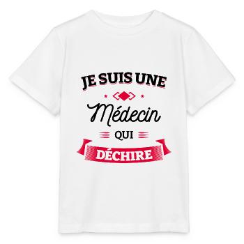 MÉDECIN QUI DÉCHIRE - T-shirt bio MINI CREATOR Stanley/Stella Enfant - blanc - Devant - Maike (125cm)