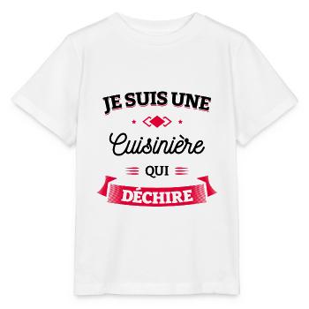 CUISINIÈRE QUI DÉCHIRE - T-shirt bio MINI CREATOR Stanley/Stella Enfant - blanc - Devant - Maike (125cm)