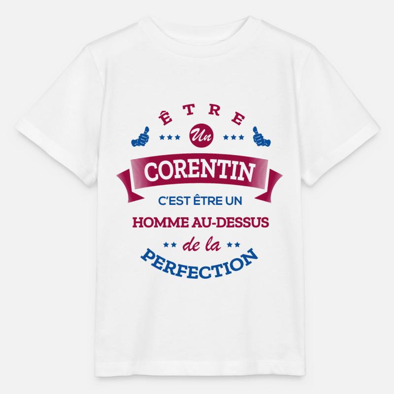 CORENTIN PARFAIT - NOM CORENTIN - T-shirt bio MINI CREATOR Stanley/Stella Enfant - blanc