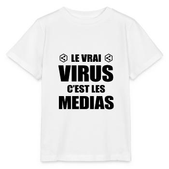 LE VRAI VIRUS C'EST LES MÉDIAS - T-shirt bio MINI CREATOR Stanley/Stella Enfant - blanc - Devant - Maike (125cm)